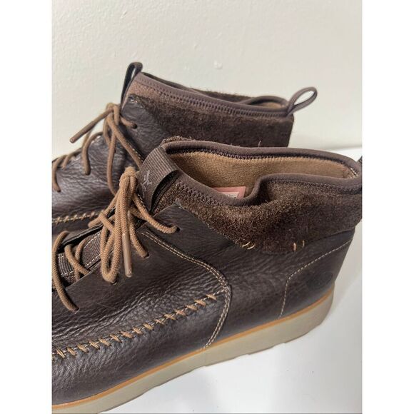 Chaco Dixon Mid Mens sz 14 Brown Leather Ankle Boots Nearly New! display picture 2